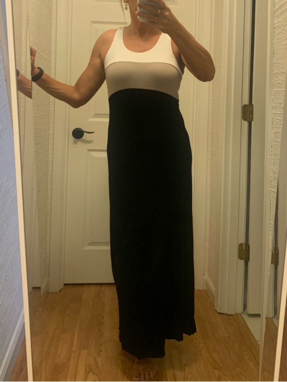 Calvin Klein Black Maxi Dress-Style Skirt with White Bodice